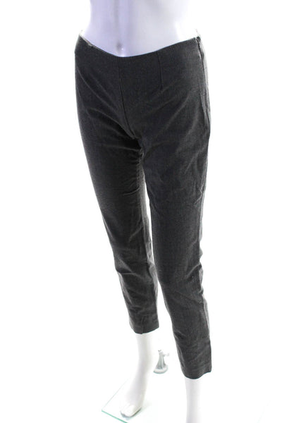 Theory Womens Wool Low Rise Tapered Side Zip Up Pants Gray Size 0
