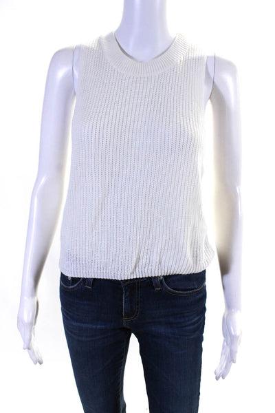 Reformation Women's Crewneck Sleeveless Sweater White Size M