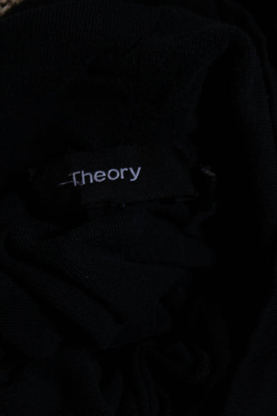 Theory Womens Sleeveless Mock Neck Knit Tee Shirt Black Size Large