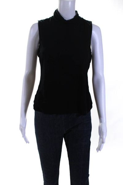 Theory Womens Sleeveless Turtleneck Knit Shirt Black Size Large
