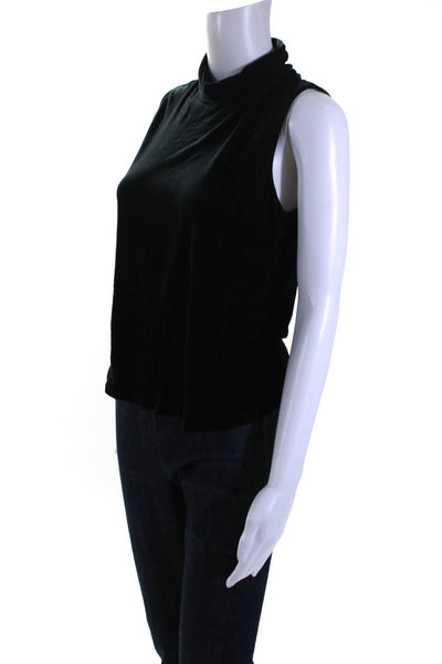 Theory Womens Sleeveless Turtleneck Knit Shirt Black Size Large