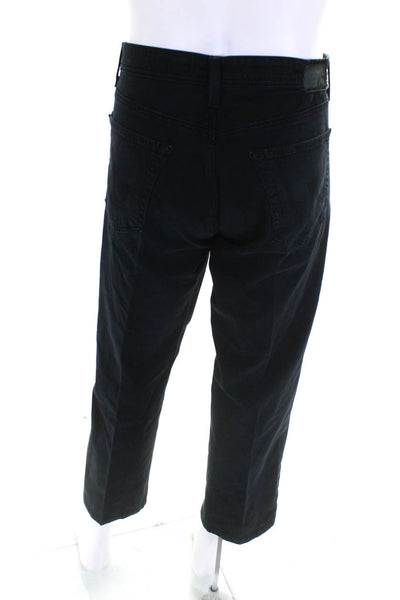 AG Adriano Goldschmied Mens Cotton Straight Leg Trousers Pants Navy Blue Size 36