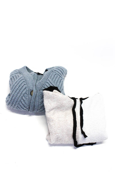 Aqua Women's Colorblock Pullover Hoodie Knit Cardigan Blue Beige Size XS S Lot 2