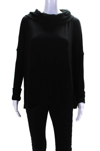 We The Free Women's Open Back Turtleneck Sweater Black Size XS