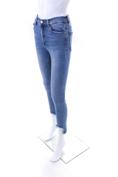 DL1961 Women's Light Wash Distressed Ankle Skinny Jeans Blue Size 27