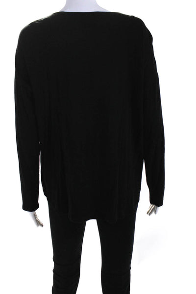 Generation Love Womens Knitted Long Sleeve Distressed Blouse Top Black Size L