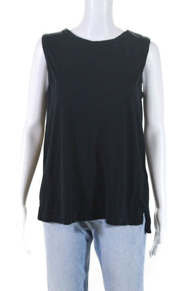 Current/Elliott Women's Cotton Basic Sleeveless T-shirt Black Size 3