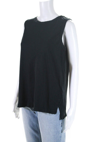 Current/Elliott Women's Cotton Basic Sleeveless T-shirt Black Size 3