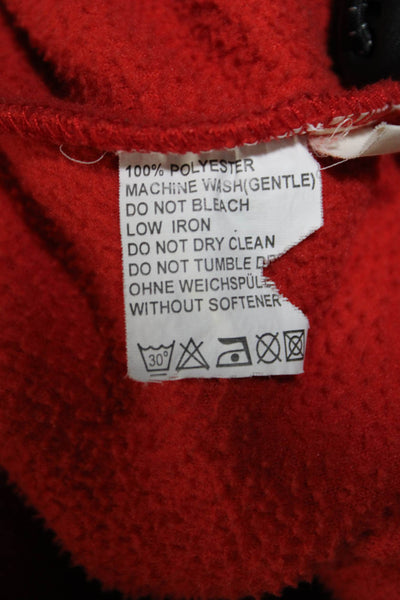 Bogner Mens Red Mock Neck Half Zip Pullover Long Sleeve Sweat Jacket Size L