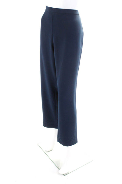 Natori Womens Elastic Waistband High Rise Straight Leg Pants Blue Size XL