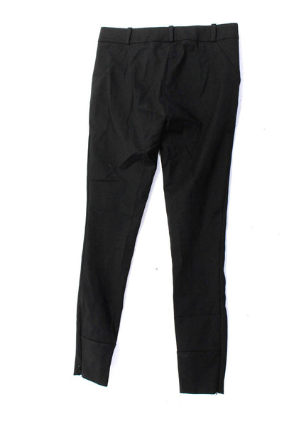 Flavio Castellani Women's Flat Front Zip Pockets Skinny Dress Pant Black Size 38