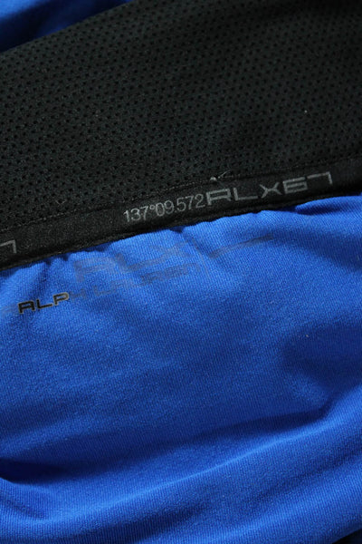 RLX Ralph Lauren Mens Colorblock Quarter Zip Jacket Blue Black Yellow Size XL
