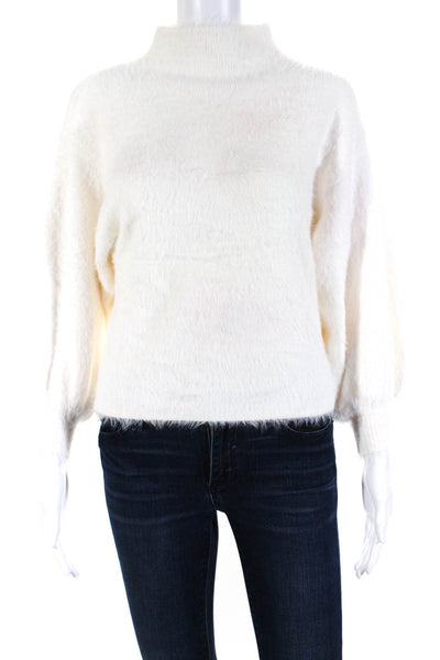 Line And Dot Womens Long Sleeves Turtleneck Sweater White Size Extra Small