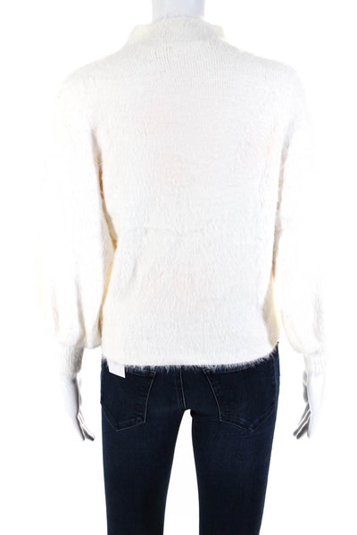 Line And Dot Womens Long Sleeves Turtleneck Sweater White Size Extra Small