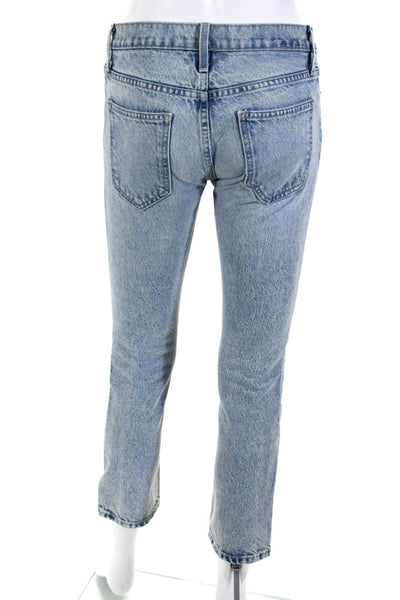 Current/Elliott Womens The Cropped Straight Leg Jeans Light Indigo Blue Size 23
