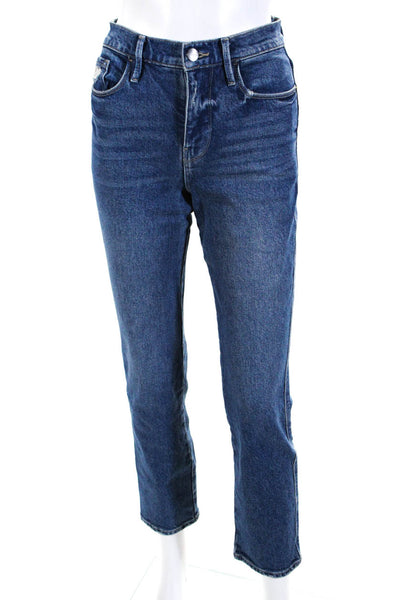 Frame Woemns Sylvie Slender Straight Leg Jeans Blue Cotton Size 23