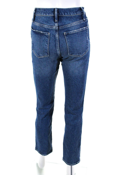 Frame Woemns Sylvie Slender Straight Leg Jeans Blue Cotton Size 23