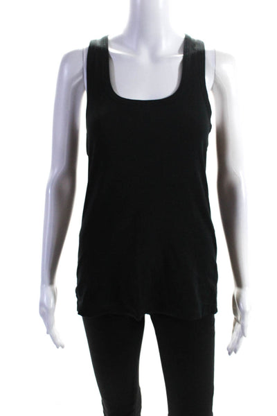 Theory Womens Scoop Neck Lightweight Tank Top Black Cotton Size Large