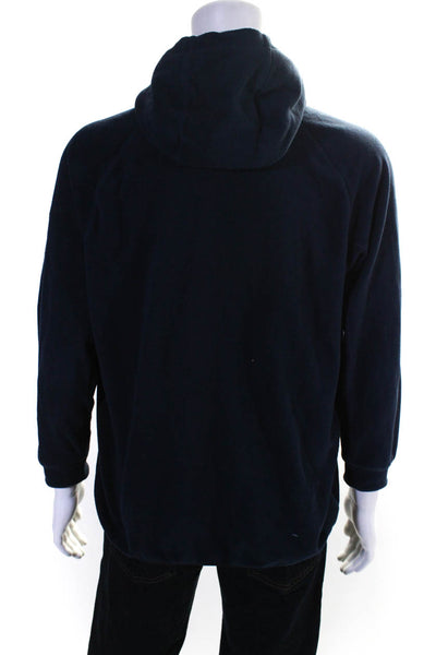 Nike Men's Long Sleeve Hooded Quarter Zip Fleece Jacket Navy Size L