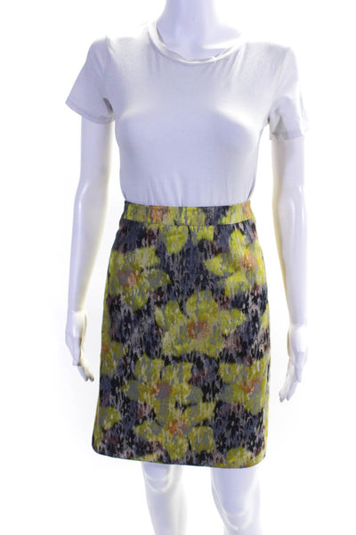 Magaschoni Collection Women's Zip Closure Line Midi Skirt Multicolor Size 6
