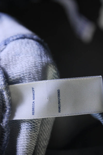 Rebecca Minkoff Women's Crewneck Long Sleeves Blue White Tie Dye Blouse Size M