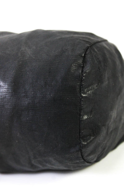Fendi Womens Leather Trim Zipper Closure Clutch Handbag Black Brown