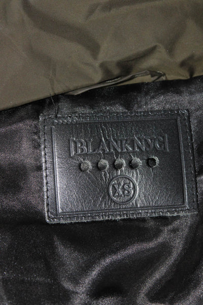 BLANKNYC Women's Full Zip Puffer Pockets Jacket Green Size XS