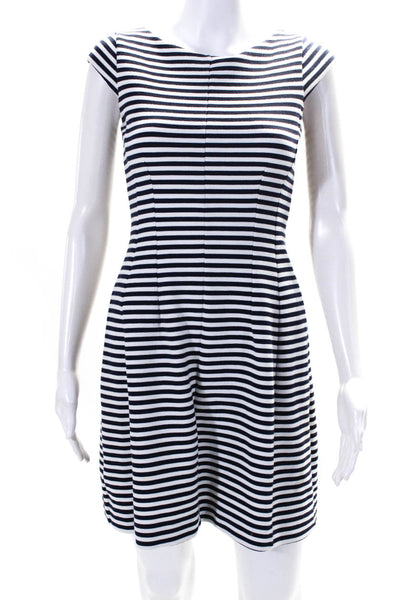 Lilly Pulitzer Womens Boat Neck Cap Sleeve Striped Shift Dress White Size XS