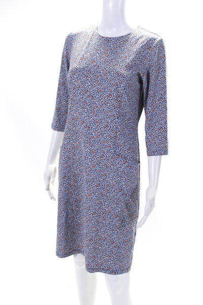 J. Mclaughlin Womens Nylon Pocketed Long Sleeve Long Maxi Dress Blue Size S