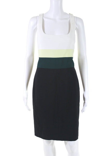 Narciso Rodriguez Women's Sleeveless Colorblock Sheath Dress Multicolor Size 44