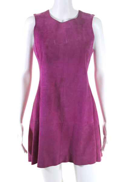 Balenciaga Women's Sleeveless Leather Mini Dress Pink Size 42