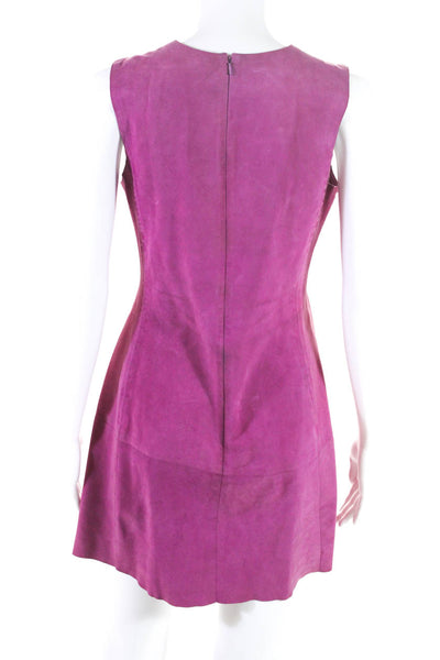 Balenciaga Women's Sleeveless Leather Mini Dress Pink Size 42