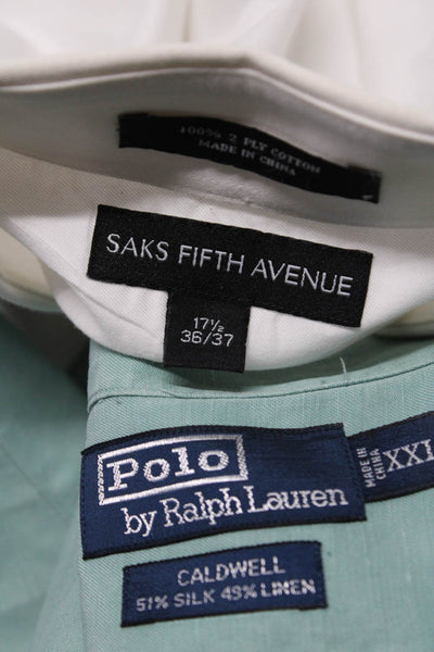 Polo Ralph Lauren Saks Fifth Avenue Mens Buttoned Tops Green Size 36 2XL Lot 2