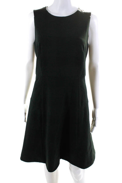 Rag & Bone Womens Sleeveless Leather Lined Textured A-Line Dress Green Size 6