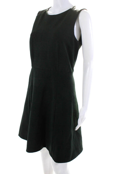 Rag & Bone Womens Sleeveless Leather Lined Textured A-Line Dress Green Size 6