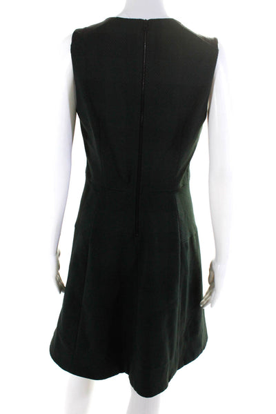 Rag & Bone Womens Sleeveless Leather Lined Textured A-Line Dress Green Size 6