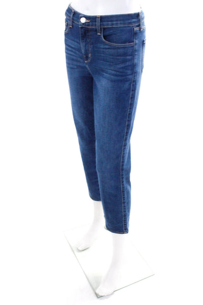 L'Agence Womens Denim High-Rise Straight Leg Medium Wash Jeans Blue Size 26