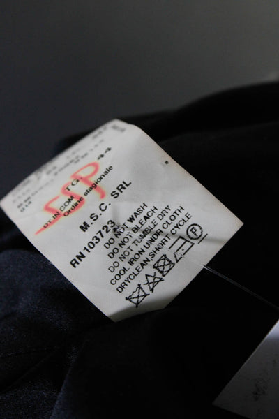 Armani Collezioni Womens Button Down Bow Waist Jacket Gray Wool Size 8