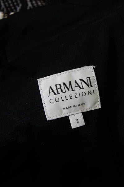 Armani Collezioni Womens Button Down Bow Waist Jacket Gray Wool Size 8