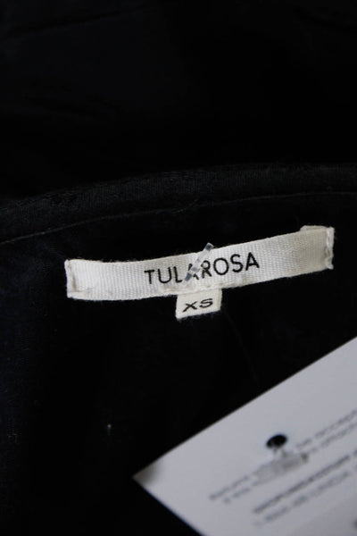 Tularosa Women's V-Neck Short Sleeves Flare Leg Short Romper Black Size XS