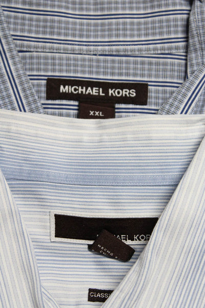 Michael Kors Men's Collar Short Sleeves Button Down Shirt Plaid Size XXL Lot 2