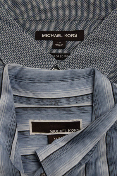 Michael Kors Men's Long Sleeves Button Down Shirt Blue Size XXL Lot 2