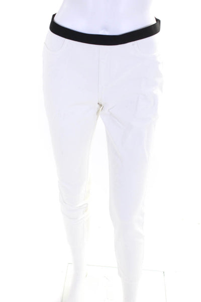 Lafayette 148 New York Womens Elastic Waistband Ankle Leggings White Size Small