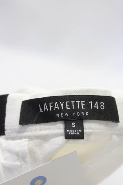 Lafayette 148 New York Womens Elastic Waistband Ankle Leggings White Size Small