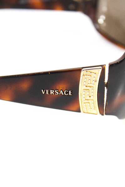 Versace Womens Tortoise Shell Round Shield Sunglasses Brown Gold Tone 65-15 125