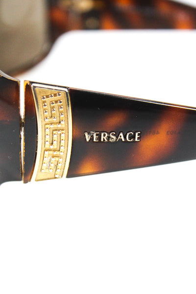 Versace Womens Tortoise Shell Round Shield Sunglasses Brown Gold Tone 65-15 125