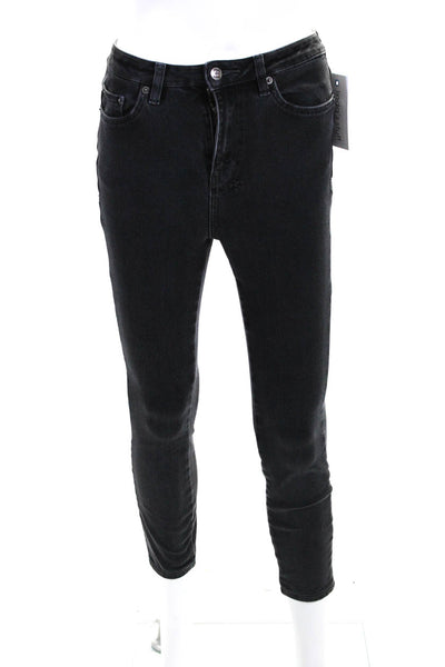 Ksubi Women's Zip Fly High Rise Ankle Length Skinny Jeans Black Size 26
