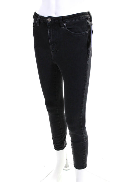 Ksubi Women's Zip Fly High Rise Ankle Length Skinny Jeans Black Size 26
