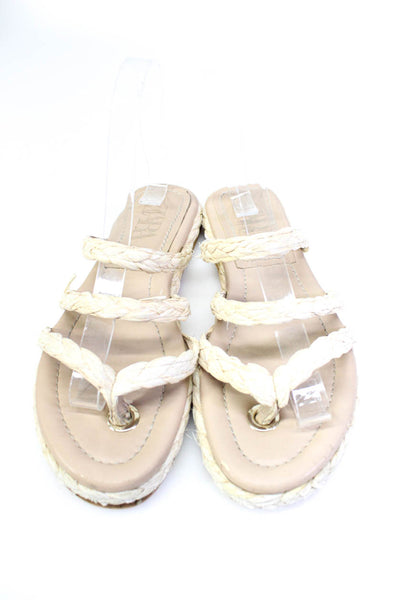 Zara Women's Slip On Flat Sandals Brown Beige Size 38 Lot 2