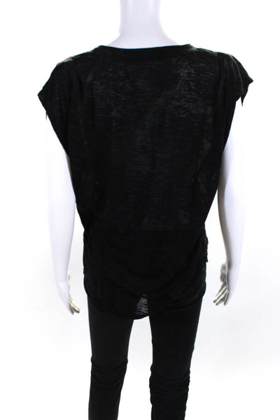 Nation Ltd by Jen Menchaca Women's Sheer Scoop Neck T-Shirt Black Size 2